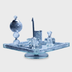 Ensemble Mbikhra cristal argenté - 6 pièces